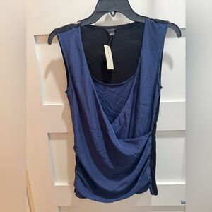 Ann Taylor NWT Blue Faux Wrap Top